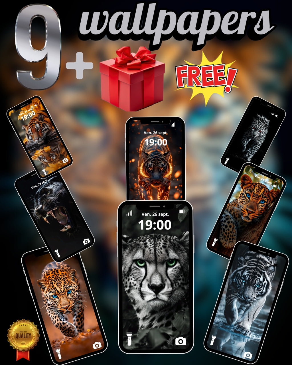 9 Wild Cat Wallpapers 🐆 + FREE 6 Abstract Bonus