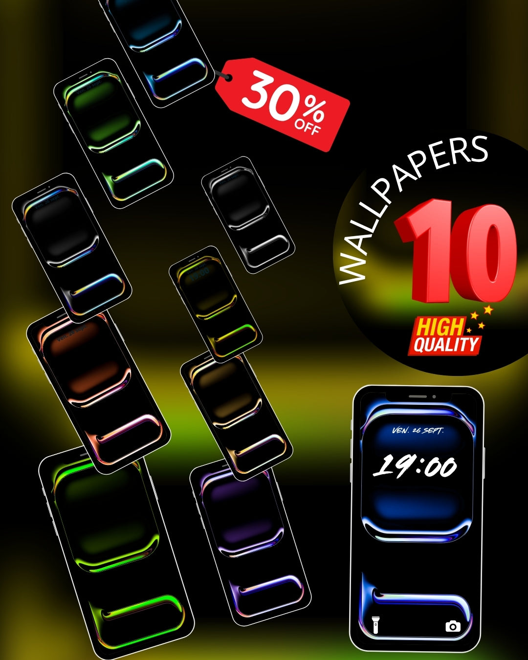 Neon Frame Wallpapers | Minimal Gradient Glow Pack ⚡